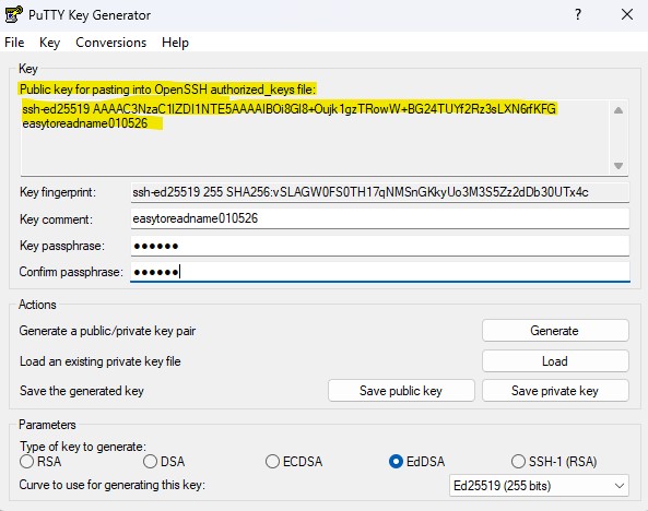 RSA Key to copy